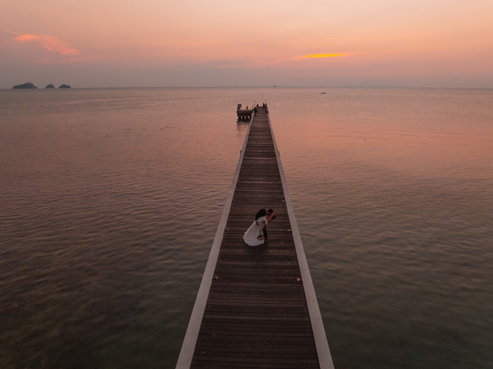 Aerial view of a Phuket wedding venue on the Andaman coast