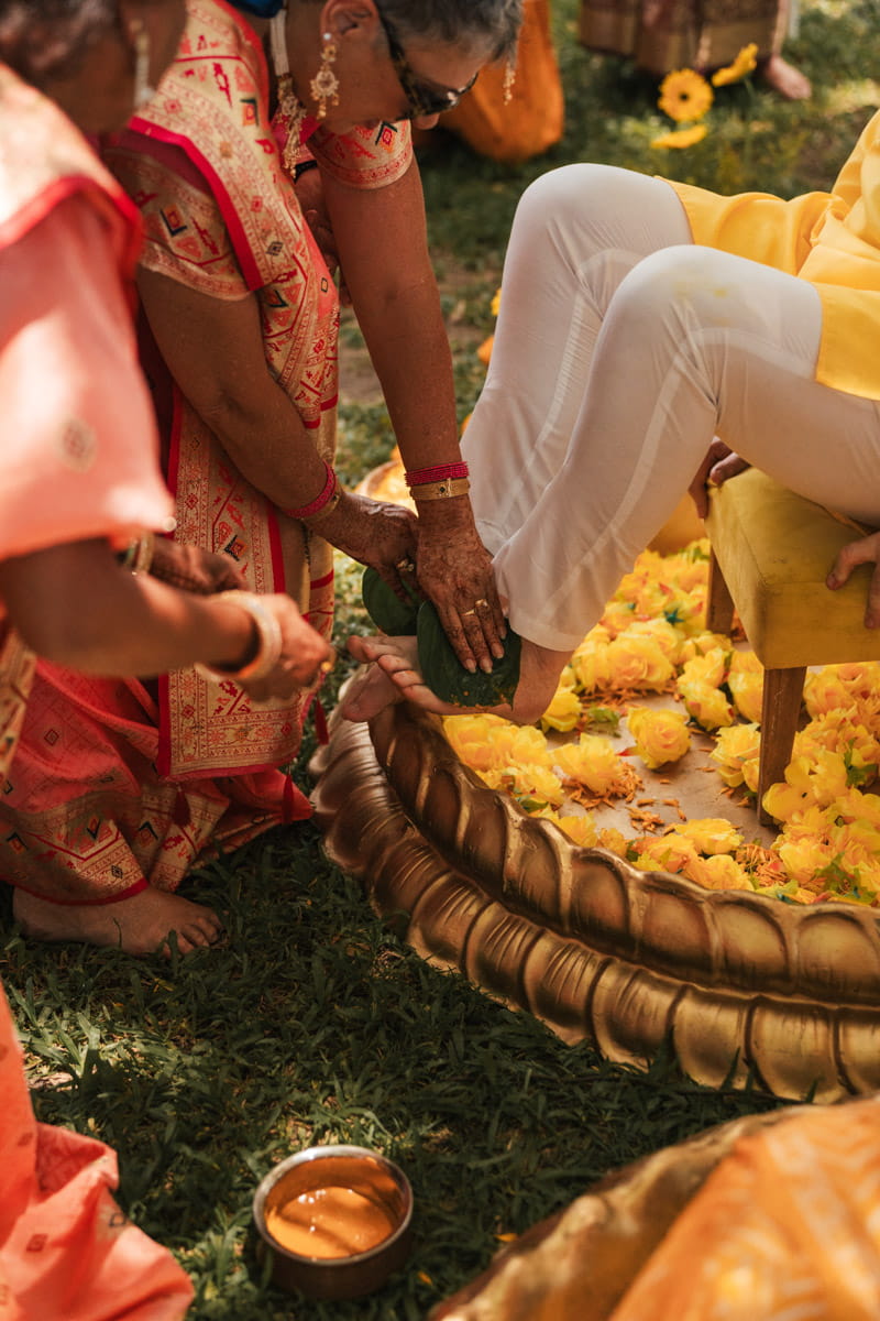 Ritual during an Indian wedding ceremony
