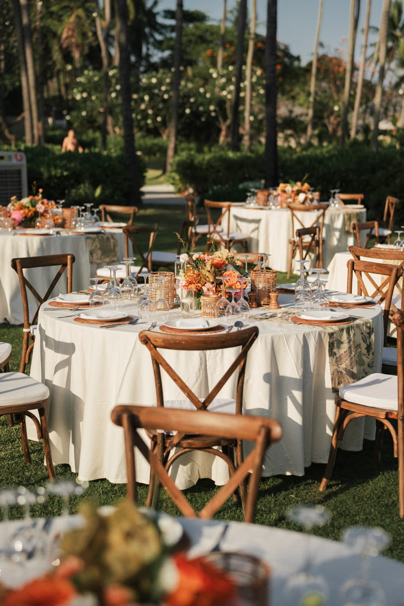 Guests gathered at the wedding dinner reception