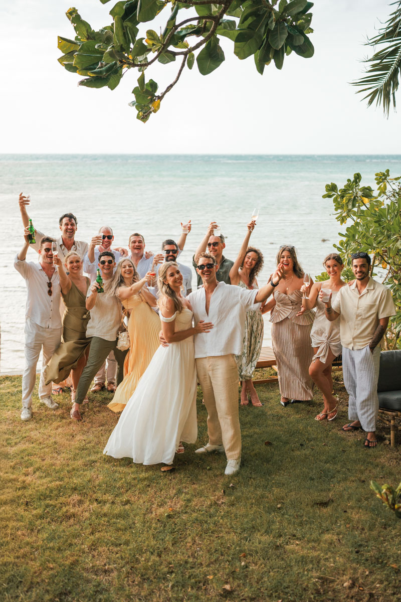 Wedding group with friends